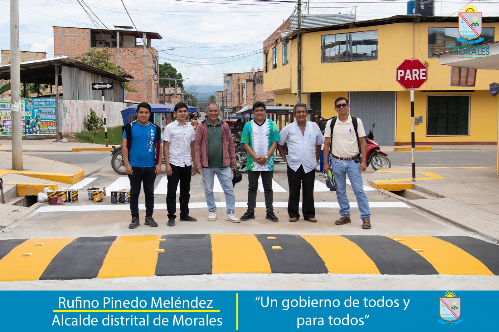 MUNICIPALIDAD DE MORALES CULMINA CONSTRUCCIÓN DE ROMPEMUELLE EN LA PRIMERA CUADRA DEL JIRÓN MOYOBAMBA.  